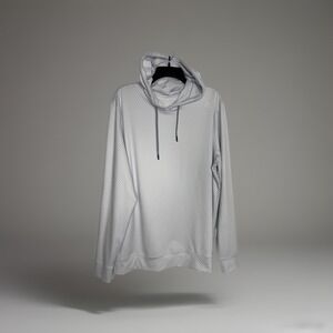 Rhoback Hesi Performance Hoodie Lightweight Stretch Grey Circle Design Size L